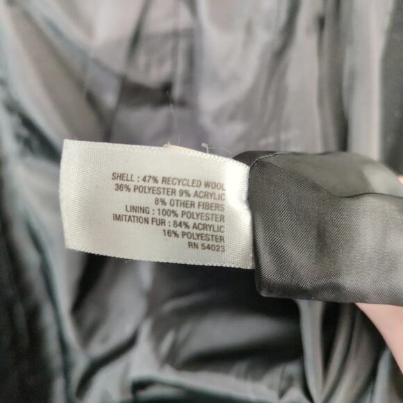 Old Navy Back Pea Coat Women's S Double Breasted, Tie Waist Belt Wool Blend - Picture 5 of 10